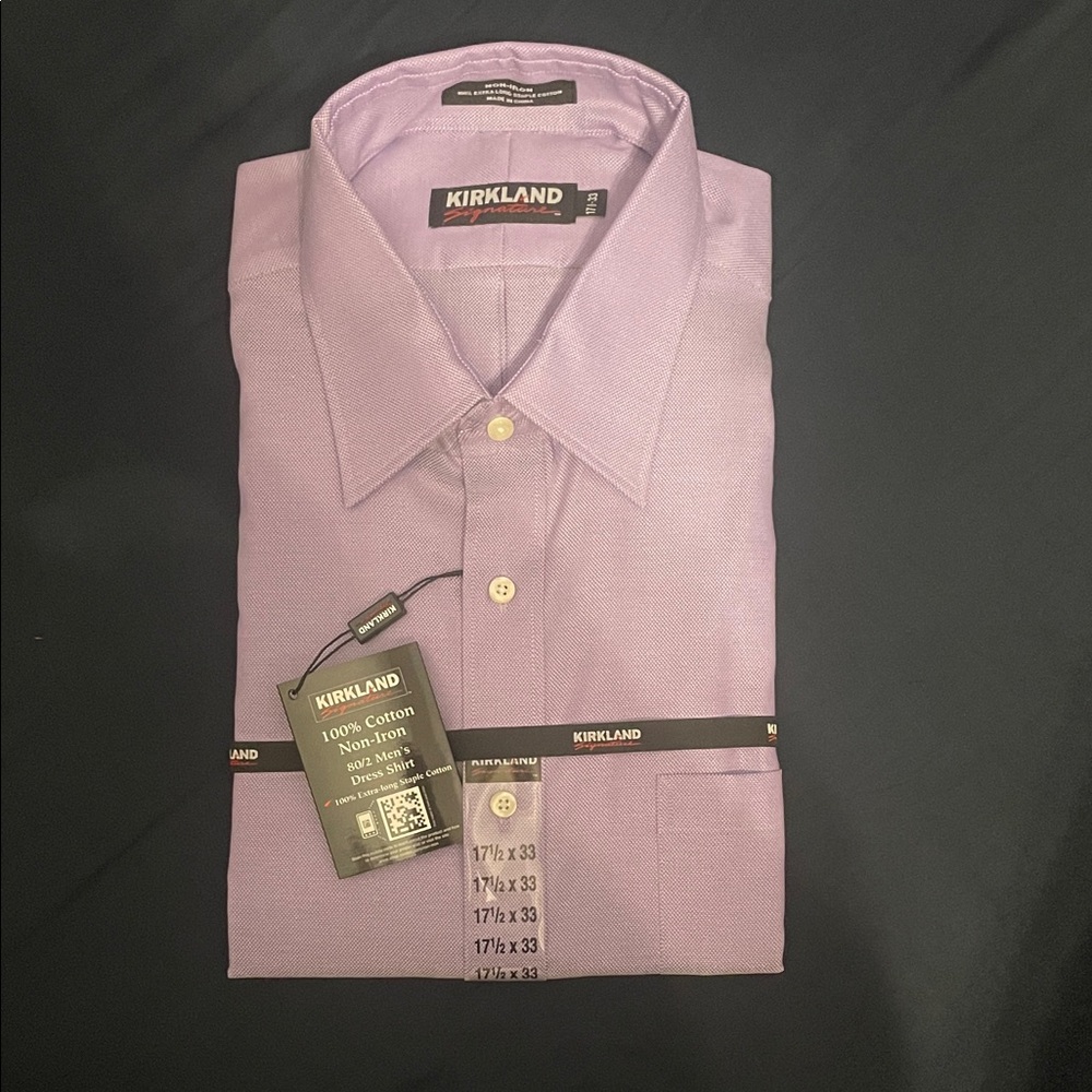 Kirkland Signature Men's Lavender Dress Shirt